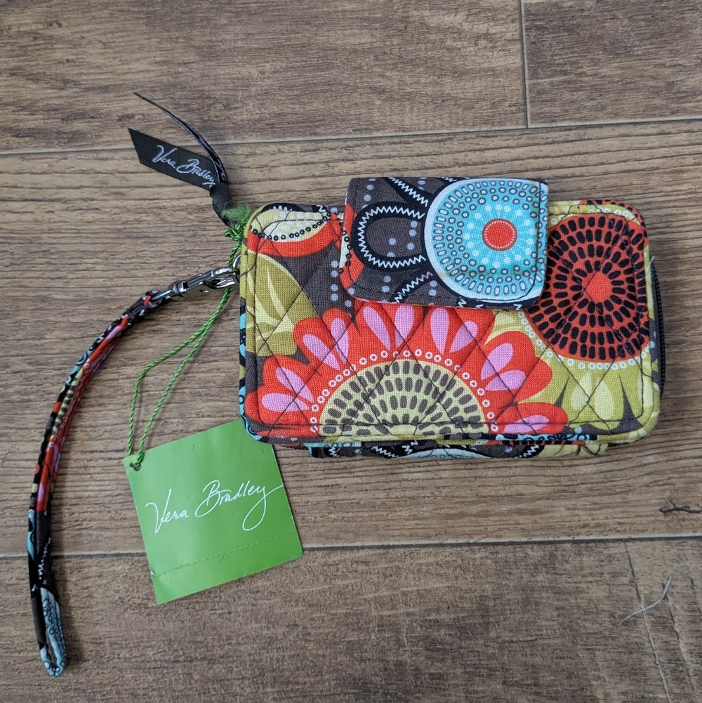 NWT Vera Bradley Wristlet In Flower Shower Floral Print